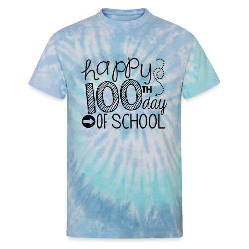 Happy 100th Day of School Arrows Teacher T-shirt - Unisex Tie Dye T-Shirt