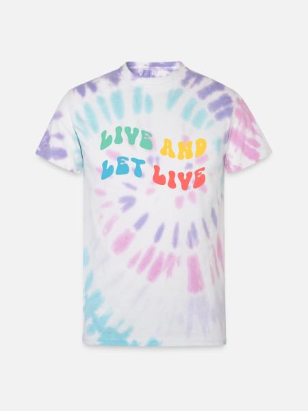 Live And Let Live - Unisex Tie Dye T-Shirt - Pastel Spiral