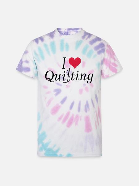 I love Quilting - Unisex Tie Dye T-Shirt - Pastel Spiral