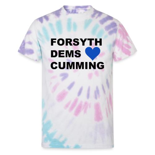 Forsyth Dems Love Cumming, GA - Unisex Tie Dye T-Shirt