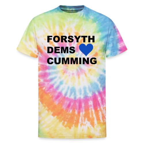 Forsyth Dems Love Cumming, GA - Unisex Tie Dye T-Shirt