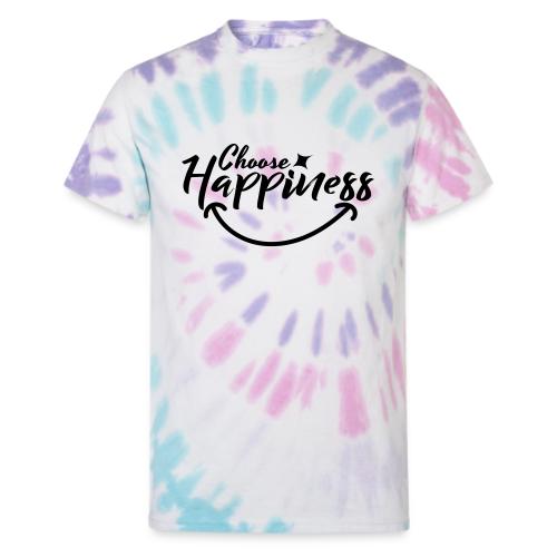 Choose Happiness Positive Affirmation Typography - Unisex Tie Dye T-Shirt