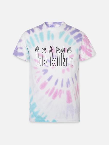 Bekind - Unisex Tie Dye T-Shirt - Pastel Spiral