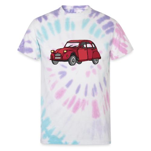 Red car 2CV - Unisex Tie Dye T-Shirt