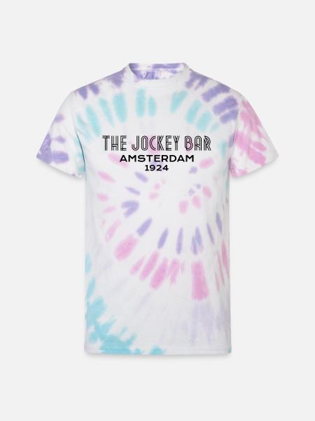 The Jockey Bar Amsterdam - Unisex Tie Dye T-Shirt - Pastel Spiral