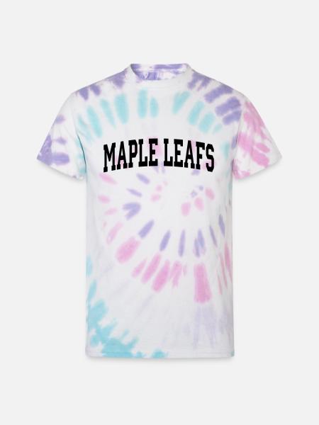 Maple Leafs-block - Unisex Tie Dye T-Shirt - Pastel Spiral