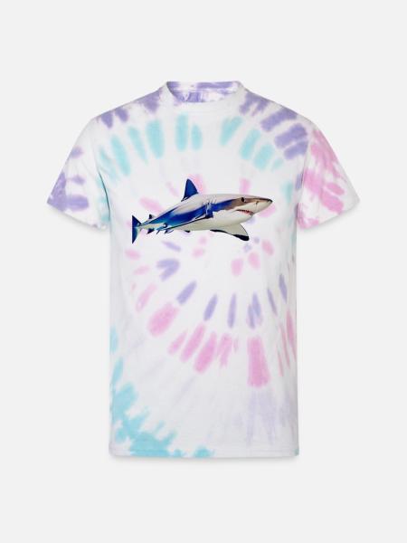 shark - Unisex Tie Dye T-Shirt - Pastel Spiral