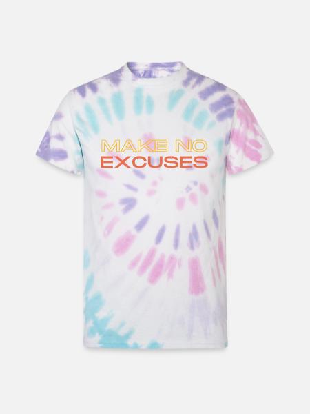 Make No Excuses - Unisex Tie Dye T-Shirt - Pastel Spiral