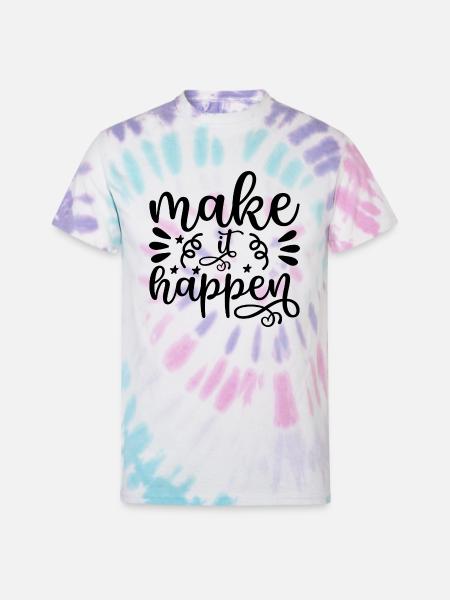 Make It Happen - Unisex Tie Dye T-Shirt - Pastel Spiral