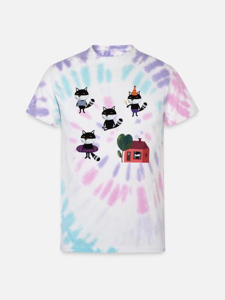 Funny Cats - Unisex Tie Dye T-Shirt - Pastel Spiral