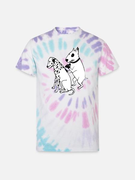 DALMATIAN DOG, TATTOO - Unisex Tie Dye T-Shirt - Pastel Spiral
