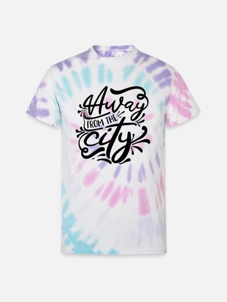 Away From The City - Unisex Tie Dye T-Shirt - Pastel Spiral