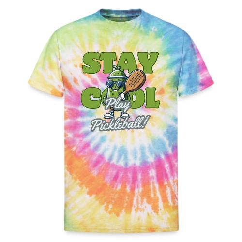Show Your Pickleball Love - Sporty Cartoon Pickle - Unisex Tie Dye T-Shirt