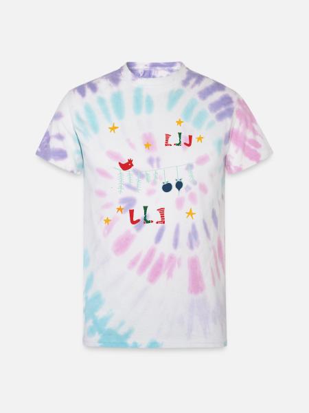 Christmas Bird And Socks - Unisex Tie Dye T-Shirt - Pastel Spiral