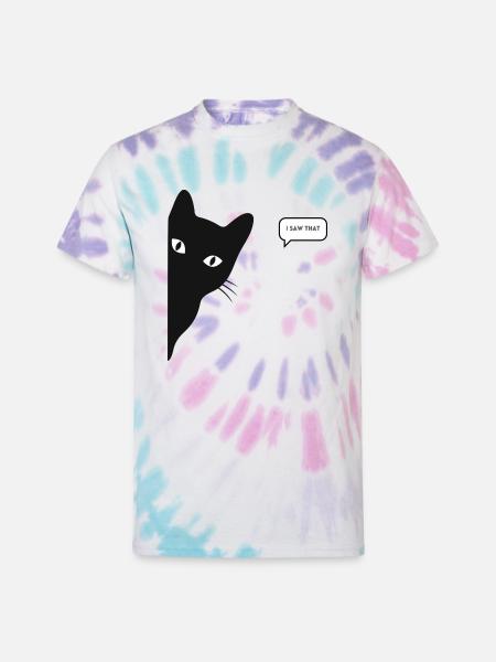 Cat saw that - Unisex Tie Dye T-Shirt - Pastel Spiral
