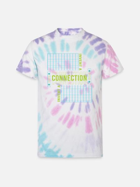Invent a Connection - Unisex Tie Dye T-Shirt - Pastel Spiral