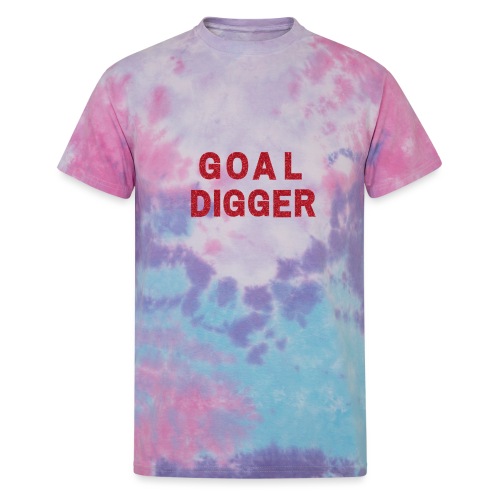 Red Glitter Goal Digger - Unisex Tie Dye T-Shirt