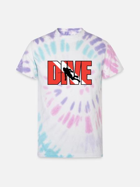 SCUBA Dive - Unisex Tie Dye T-Shirt - Pastel Spiral