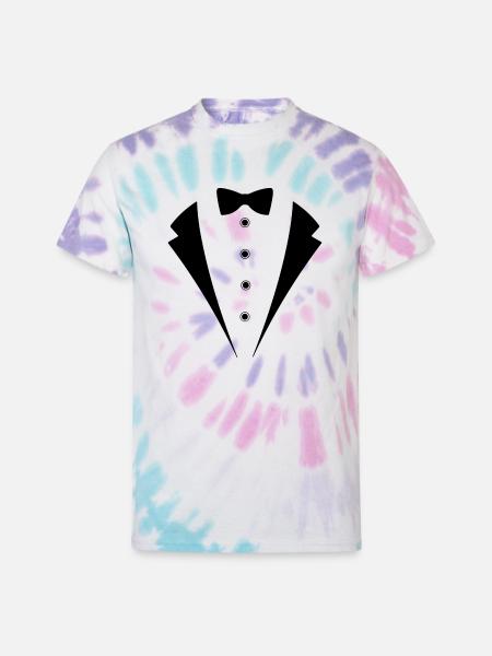 Tuxedo SUIT - Unisex Tie Dye T-Shirt - Pastel Spiral