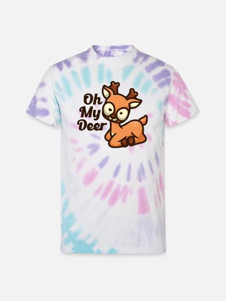 Oh My Deer - Unisex Tie Dye T-Shirt - Pastel Spiral