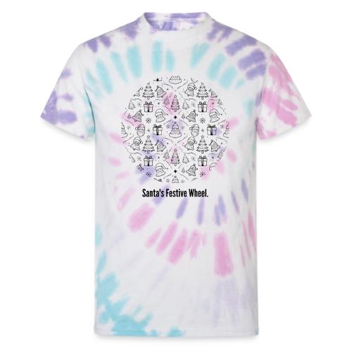 Santa's Festive Wheel T-Shirt - Unisex Tie Dye T-Shirt