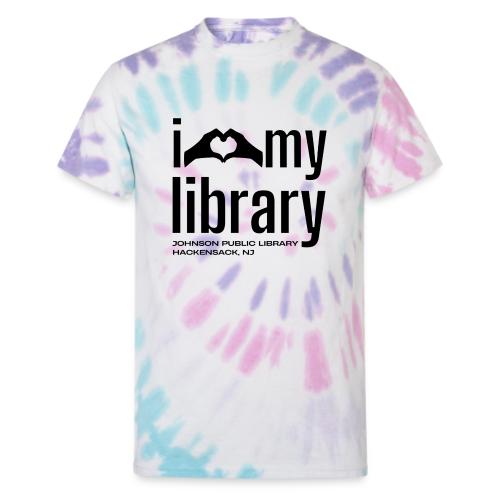 I Love My Library (Black) - Unisex Tie Dye T-Shirt