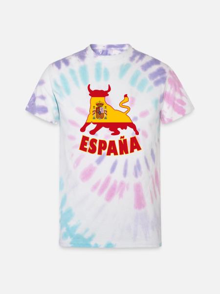 Spain / Espana Bull - Unisex Tie Dye T-Shirt - Pastel Spiral