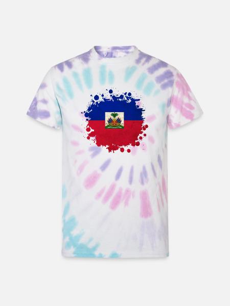 Haiti flags blob - Unisex Tie Dye T-Shirt - Pastel Spiral
