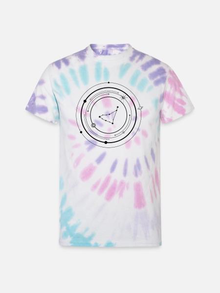 Midnight Spark Emblem - Unisex Tie Dye T-Shirt - Pastel Spiral