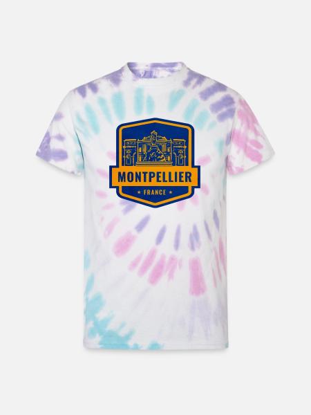 Montpellier Emblem Patch - Unisex Tie Dye T-Shirt - Pastel Spiral