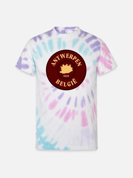 Antwerp Crest 1830 Emblem - Unisex Tie Dye T-Shirt - Pastel Spiral