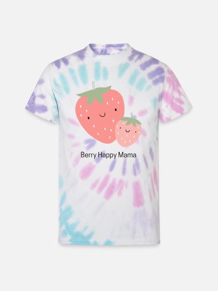 Berry Happy Mama - Unisex Tie Dye T-Shirt - Pastel Spiral