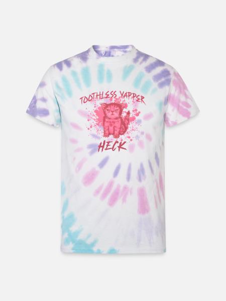 Grumpy Cat Vaper Motivational Design - Unisex Tie Dye T-Shirt - Pastel Spiral