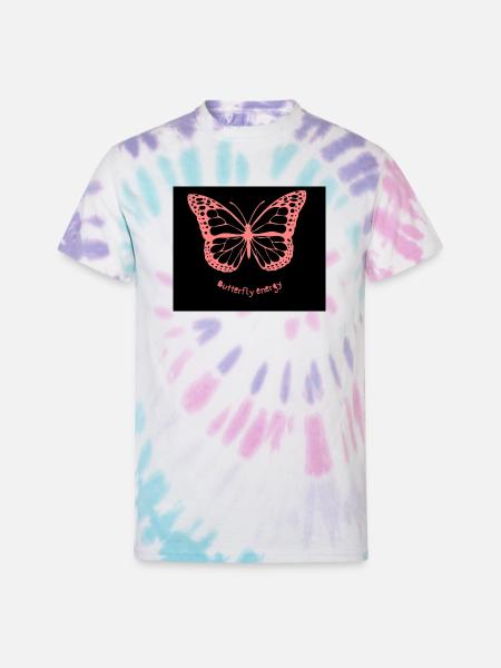 Butterfly_energy - Unisex Tie Dye T-Shirt - Pastel Spiral