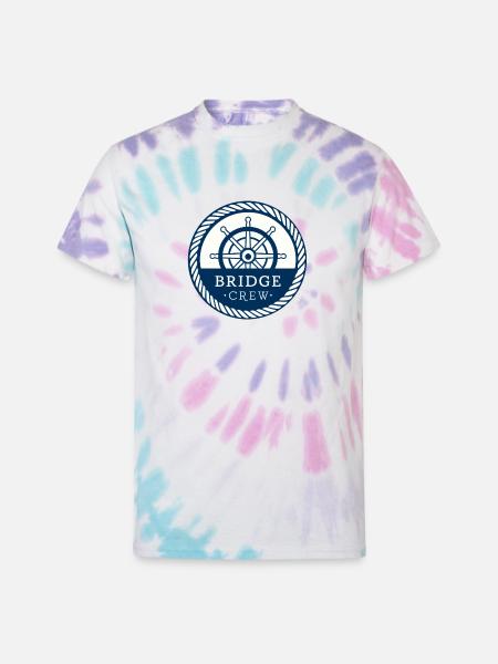 Bridge Crew Nautical Command Badge - Unisex Tie Dye T-Shirt - Pastel Spiral