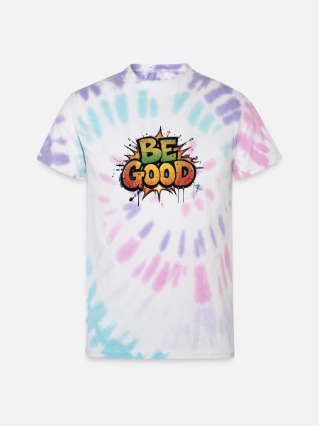 Be Good Graffiti Burst - Unisex Tie Dye T-Shirt - Pastel Spiral