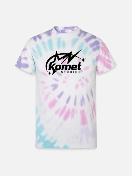 Komet Studios Star Logo - Unisex Tie Dye T-Shirt - Pastel Spiral