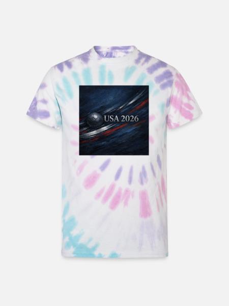 USA 2026 Soccer Emblem - Unisex Tie Dye T-Shirt - Pastel Spiral