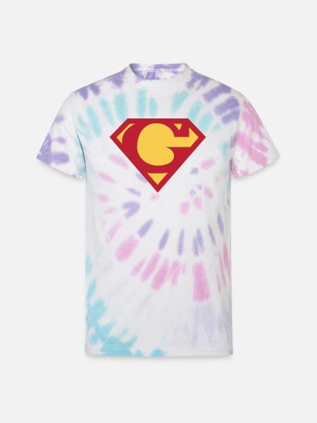 Letter G - Unisex Tie Dye T-Shirt - Pastel Spiral