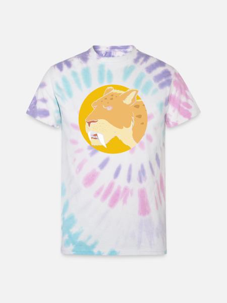 Sabertooth Tiger Prehistoric Smilodon - Unisex Tie Dye T-Shirt - Pastel Spiral