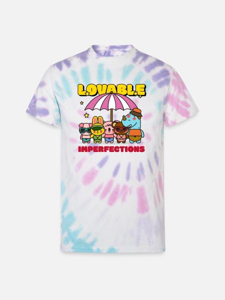 Lovable Hyperfections Umbrella Crew - Unisex Tie Dye T-Shirt - Pastel Spiral