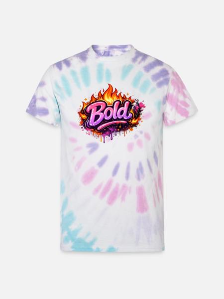 Bold Graffiti Fire Art - Unisex Tie Dye T-Shirt - Pastel Spiral