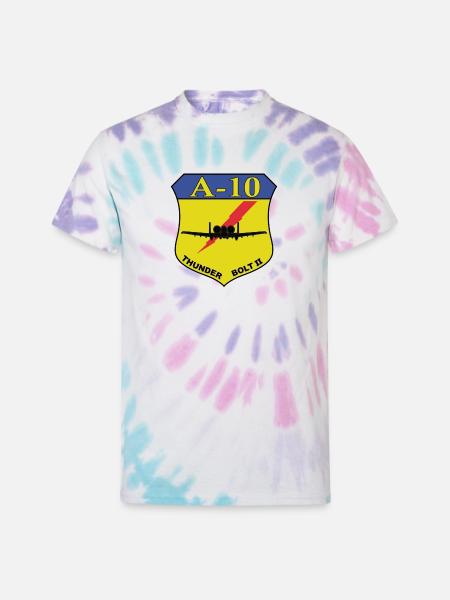 A-10 Thunderbolt II Shield - Unisex Tie Dye T-Shirt - Pastel Spiral