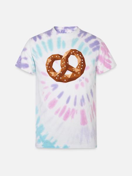 Geometric Pretzel – Pretzel Snack Design - Unisex Tie Dye T-Shirt - Pastel Spiral