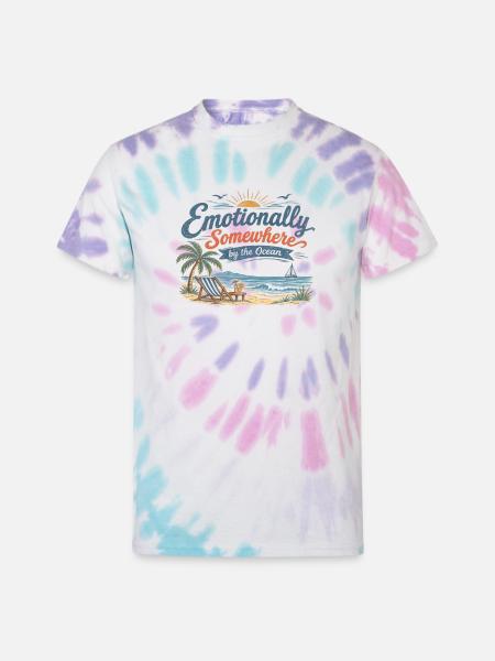 Emotional Oceanic Escape - Unisex Tie Dye T-Shirt - Pastel Spiral