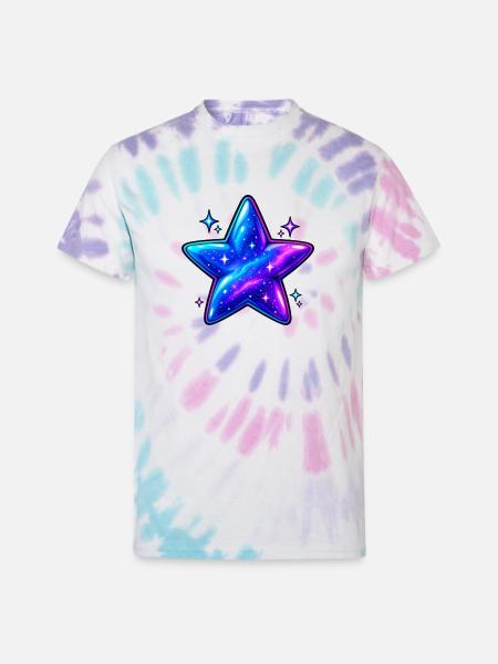 Cosmic Galaxy Star - Unisex Tie Dye T-Shirt - Pastel Spiral