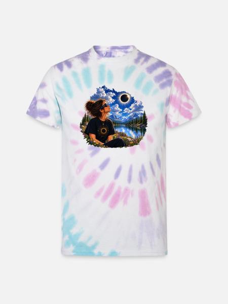 Solar Eclipse Nature Tee - Unisex Tie Dye T-Shirt - Pastel Spiral