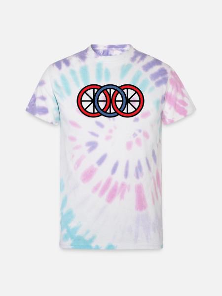 Bike Wheels Rings Logo - Unisex Tie Dye T-Shirt - Pastel Spiral