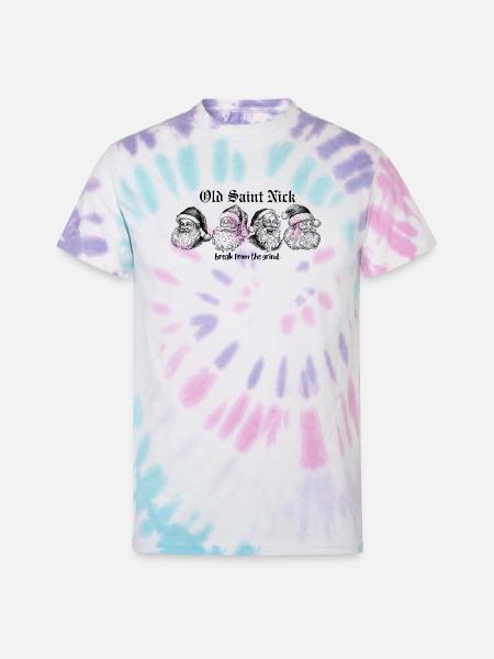 Old Saint Nick - Unisex Tie Dye T-Shirt - Pastel Spiral
