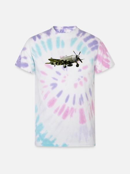 P-47 Thunderbolt - Unisex Tie Dye T-Shirt - Pastel Spiral